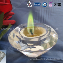 Colored Flame Tea Light in Crystal Candlestick